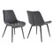 Armen Living Loralie Gray Faux Leather and Black Metal Dining Chairs, PK2 LCLRSIBLGR - alternate 1